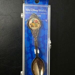 Disney Silver Plated Souvenir Spoon with Multicolor Pooh Medallion